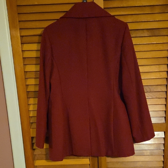 Calvin Klein Burgundy Pea Coat - Picture 3 of 3